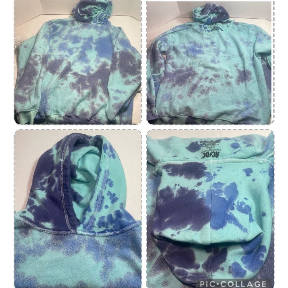 BNWT ACDC FOR THOSE ABOUT TO ROCK UK TOUR 1982 TIE DYE HOODIE MENS/UNISEX L/XL - Picture 14 of 16